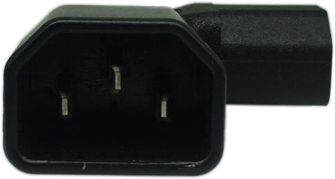 Cerrxian Left Angle IEC 320 C14 3 Pin Male to C13 Female PDU PSU UPS Power Extension Adapter for LCD LED TV Wall Mount