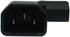 Cerrxian Left Angle IEC 320 C14 3 Pin Male to C13 Female PDU PSU UPS Power Extension Adapter for LCD LED TV Wall Mount