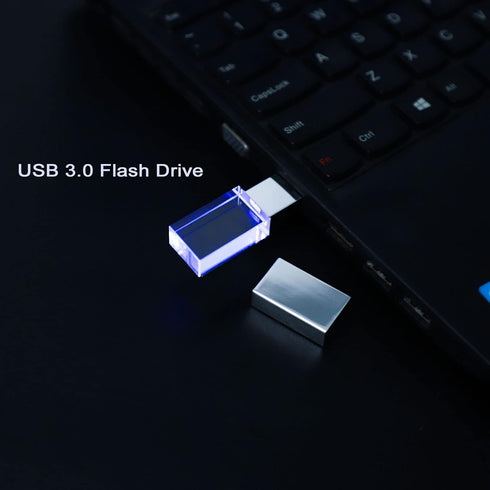 Laak 8GB 3.0 New Crystal Transparent Rectangle Genuine USB Flash Drive Wedding Gift Pendrive,Silver