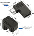 xiwai 90/360 Degree Angled USB-C to Micro USB Adapter 4 Pack, USB2.0 Type C Female to Micro USB Male Power Data Adapter(Right & Left &Up & Down) for Phone Tablet
