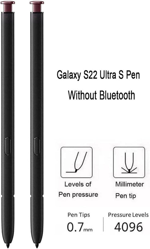 2 Pcs Galaxy S22 Ultra S Pen Replacement, Burgundy Stylus Pen for Samsung Galaxy S22 Ultra 5G, Tips/Nibs