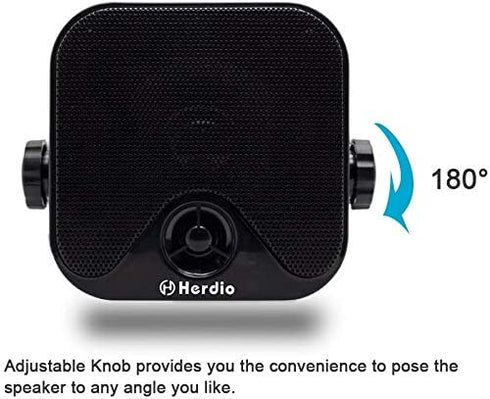 Heavy Duty Waterproof Boat Marine Box Speakers, 4 Inches, Surface Mounted for ATV UTV RZR Golf Cart