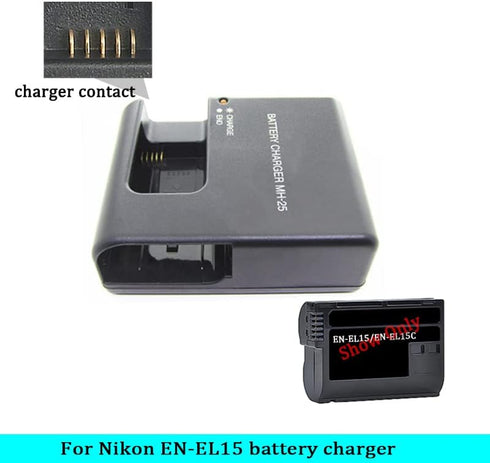 MH-25 Battery Charger, Fast Charging for Nikon EN-EL15 Battery, Compatible with D850, D800, D810 Cameras