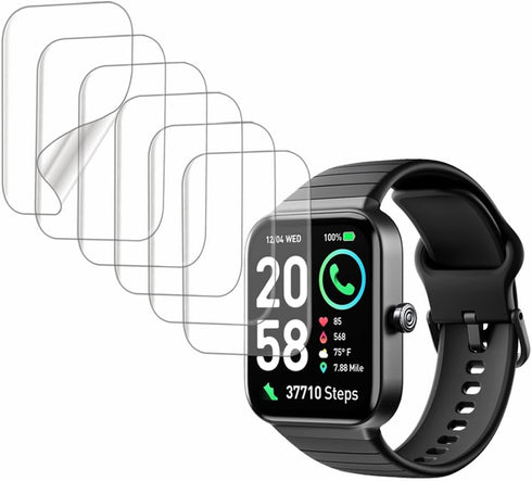 Screen Protector Compatible with SKG V7 Cyber, IDW15 1.8” Fitpolo, TMHAI VERYFIT Smart Watch, Soft TPU, 6-pack