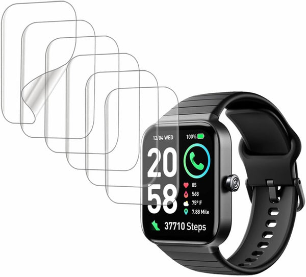 Screen Protector Compatible with SKG V7 Cyber, IDW15 1.8” Fitpolo, TMHAI VERYFIT Smart Watch, Soft TPU, 6-pack