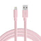 TALK WORKS Flat Lightning Charging Cable 5-7' Pale Pink for iPhone 14/Plus/Pro/Pro Max, 13/Pro/Pro Max, 12/11/10/8