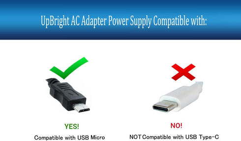 UpBright Micro USB Charging Cable 5V DC Charger Power Cord for BlueParrott B350-XT B450-XT S450-XT Headsets