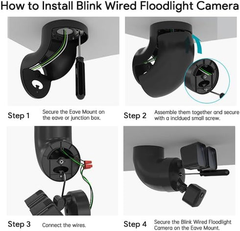 Wall Mount for Ring Floodlight Camera, Adjustable Angle Eave Mount for Indoor/Outdoor Use