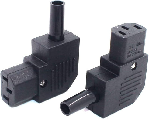 IEC C13 Right Angled Power Cord Plug Connector, 90 Degree Female Plug Rewirable Power Connector 10A /250V (C13 Right