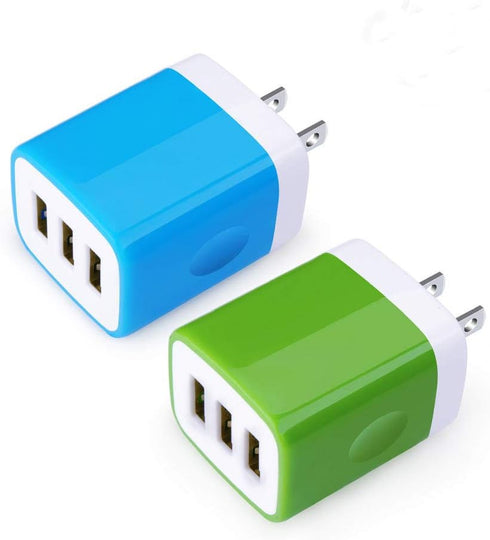 Sicodo USB Wall Charger, 2-Pack Universal 3.1A Quick Wall Plug Charger Cubes for iPhone and Samsung