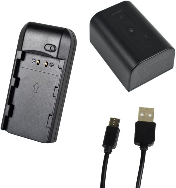 KOQINVIZ NP-FV5 Plus Battery Charger + Rechargeable Lithium Battery - Video Camera Camcorder