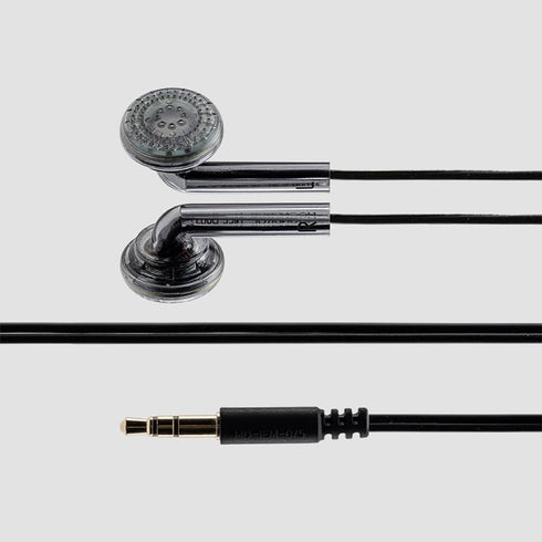 3.5mm Moondrop Nice Buds Flat-Headed Earbuds with Stereo Plug (Black Transparent with Mic)