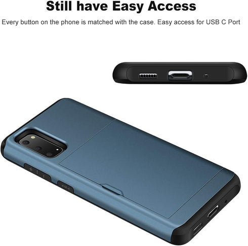 Jiunai Galaxy S20 Case, Wallet Case with Credit Card Holder, Sliding Pocket, Hybrid Shell for Samsung Galaxy S20