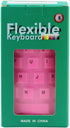 Super Space Foldable Silicone Keyboard, Pink, USB Waterproof Travel Gaming Wired Keyboard, 4.14ft Cable, Full Size for