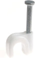 THE CIMPLE CO Single Coaxial Cable Clips, Cat6 Electrical Wire Clip, 1/4 in (6 mm) Nail Clip, White (50 Pieces)