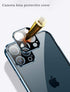 iPhone 12 Pro Max Case with Camera Lens Protector, Metal Bumper, 360 Full Body Protection, Silver, Double-Sided