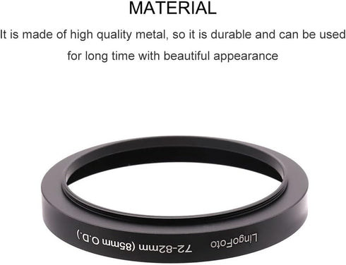 Step-up Ring for Mirrorless DSLR Cameras Camcorder Video Compatible with 72mm Lens to 85mm Lens Matte Box O.D, LingoFoto Lens Adapter Ring