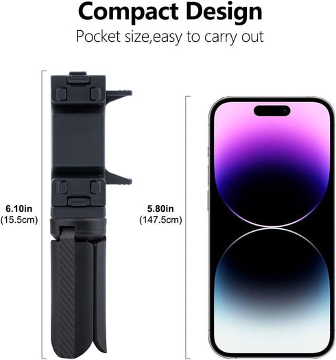 Generic 16/15/14 Mini Tripod with Phone Holder & Dual Cold Shoe Mount - Universal Smartphone Stand for iPhone Pro Max