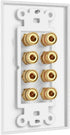 4 Setup DIYTECH Speaker Wall Plate, Home Theater Wall Plate, Gold Plated Binding Posts, for Home Theater