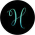 H Initial Monogram Teal Watercolor PopSockets Swappable PopGrip