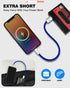 chubbycable Cute Chubby - Power Bank Friendly Cable Durable Fast Charging Cord Short USB C Cable Phones Tablets Ultra-Thick Silicone Charger, Chocolate+Chocolate, Type-C to Type-C, 0.82ft