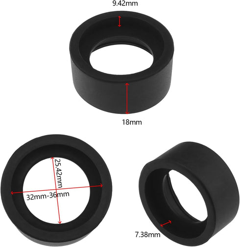 4Pcs 2 Pair Eyepiece Cover for Stereo Microscope, 32-36mm Soft Rubber Eye Cups Guard Cups, Flat Angle Accessory