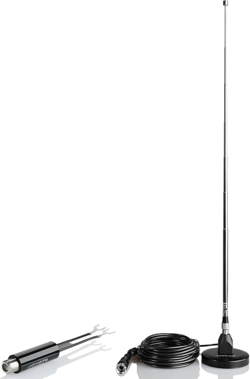 CHHLIUT 16ft FM Antenna for Stereo Receiver Magnetic Base, Coaxial Cable, Retractable, Perfect FM Reception for Home