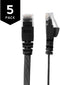 Buhbo 1 FT Cat6 Flat Ethernet Network Cable RJ45 - 5-Pack