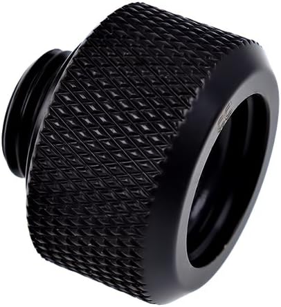 Alphacool 17264 Eiszapfen 16mm HardTube Compression Fitting - G1/4 Knurled Deep Black Water Cooling Fittings