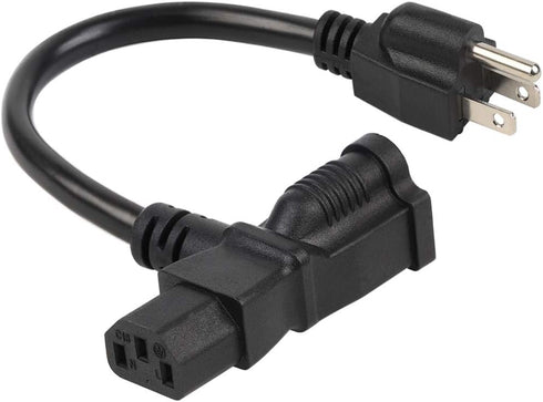 2 Feet/0.6M Nema 5-15P Male to C13/Nema 5-15R Piggyback Power Cord, UL CUL SJT 14AWG 3C