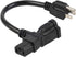 2 Feet/0.6M Nema 5-15P Male to C13/Nema 5-15R Piggyback Power Cord, UL CUL SJT 14AWG 3C