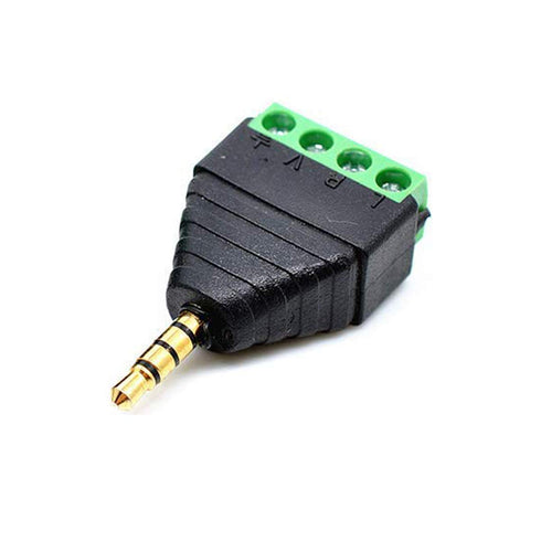 5 Pack 1/8" 3.5mm TRRS Male Jack Terminal Block Connector, Stereo Audio Plug Headphone AUX Adapter