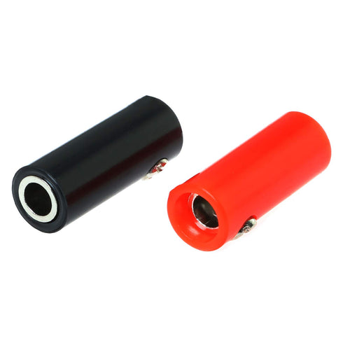 E-outstanding 6PCS Banana Jack Connector 4mm Female Socket Speaker Cable Adapter, Black Red