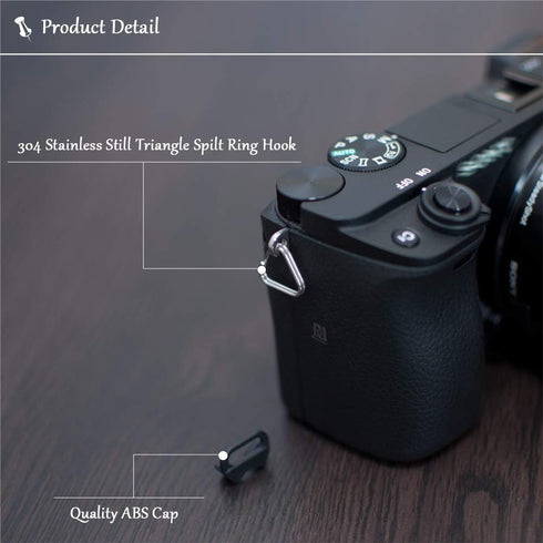 Lug Ring Camera Strap Triangle Split Ring Hook - Compatible with All Brand D-SLR Rangefinder Mirrorless Cameras (2 Pair)