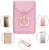 Cell Phone Card Holder RFID Ring Stand Stick on Wallet for Back of Phone, iPhone, Android, All Smartphones - Pink