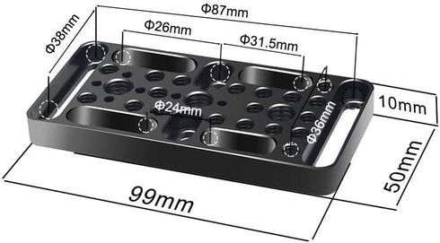 Cheese Plate Camera Mounting Plate with 1/4"& 3/8" Universal Type Positioning Hole Expansion for Quick Mounting