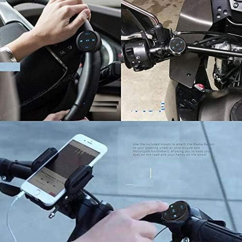 Wireless Bluetooth Media Button Remote, Selfie Music Control for iPhone, Car Motorcycle Steering Wheel