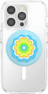 Kaleidoscope Blue PopSockets Round Phone Grip, Compatible with MagSafe, Adapter Ring Included