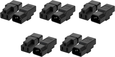 Dracaena 10 Pack IEC320 C14 Male to Nema 5-15R PDU USA UPS Extension Power Plug Adapter
