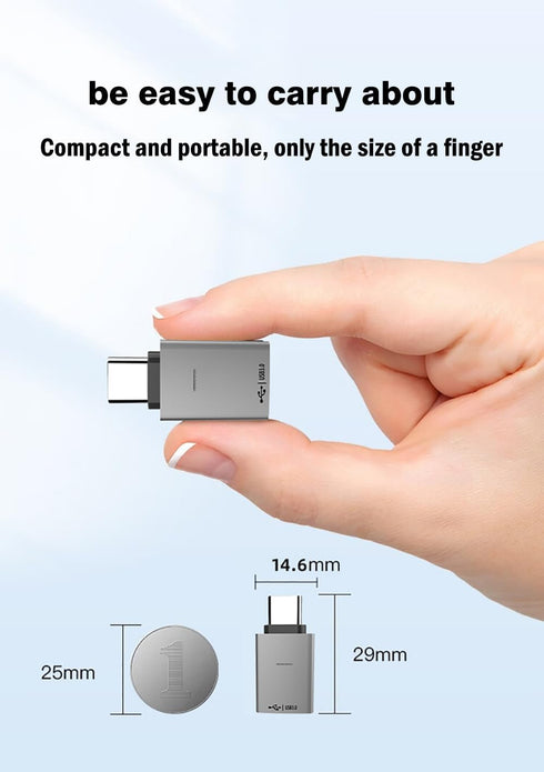 Liaoan 3.0 OTG Adapter USB C to USB Indicator Light, Suitable for Mobile USB Flash Drive, Mouse Keyboard Converter.