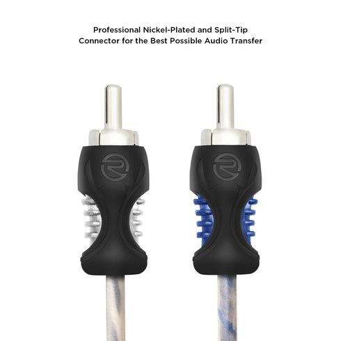 RCI21 100% 1ft 2-Channel RECOIL Oxygen Free Copper RCA Audio Cable, Twisted Pair with Noise Reduction