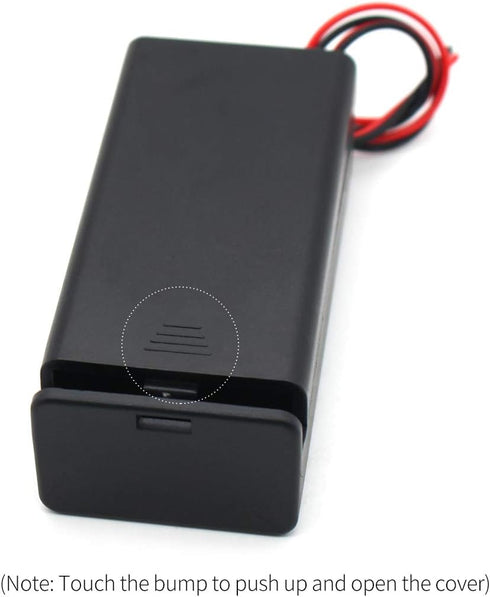 2 AAA Battery Holder Case with ON/Off Switch and Wire Leads, 2X 1.5V 3 Volt Storage Box Cables (5-Pack)