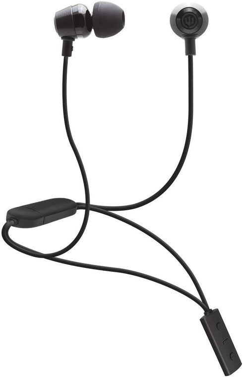Wicked Audio Bandido Wireless — Bluetooth Earbuds with Microphone and Track Control — Wireless Headset with Metal Housing, Loop and Fin Attachments and Enhanced Bass — Black