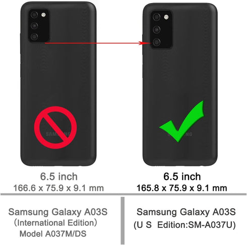 Osophter Galaxy A03S Case, Samsung A03S Protective Cell Phone Cover with 2pcs Screen Protector, Shock-Absorption TPU