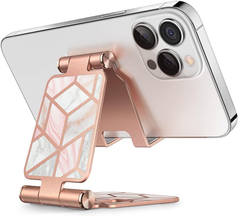 i-Blason Cell Phone Stand for Desk, Fits All Smart Phones, Foldable Holder in Marble Design