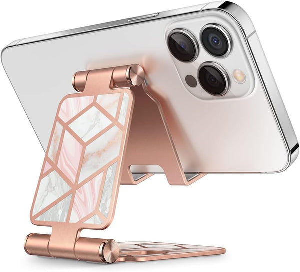 i-Blason Cell Phone Stand for Desk, Fits All Smart Phones, Foldable Holder in Marble Design