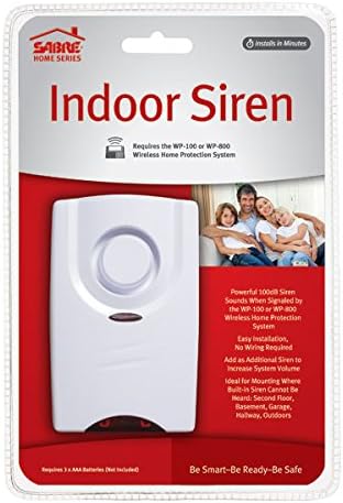 SABRE Indoor Home Alarm Siren for WP-100 Wireless Home Security Burglar Alarm System - DIY EASY to Install