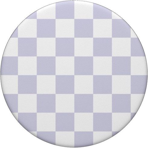 Cute Pastel Lavender Checker Pattern Design on White PopSockets Standard PopGrip