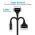 AGVEE 3ft USB-C to 30 Pin Cable (2 Pack) for iPhone 4/4S, iPad 1/2/3, iPod - Braided Metal Shell, Black Charging Cord.
