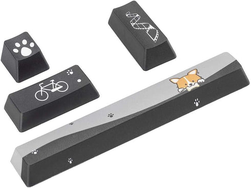 DIY Mini Black Dogs Pattern Keycaps Set for Mechanical Gaming Keyboard (Space+ESC+Enter+Numpad)